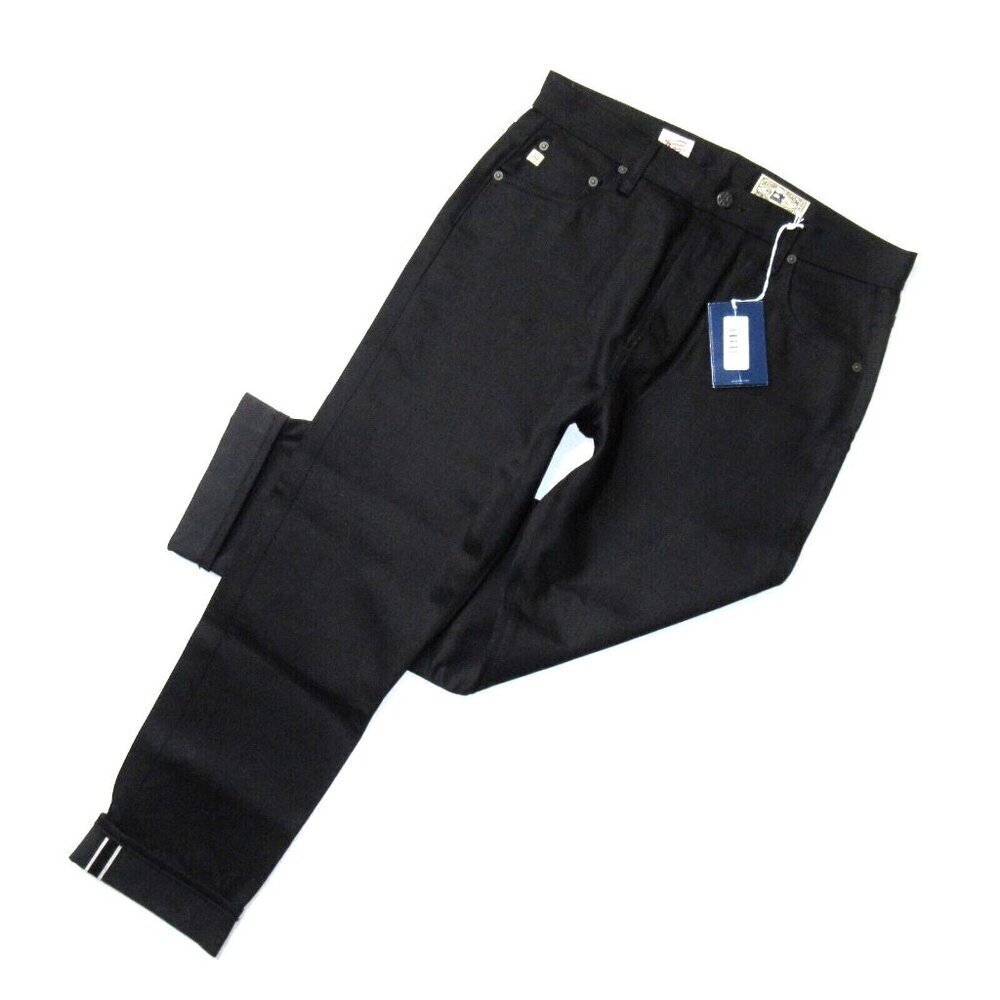 NWT Adriano Goldschmied AG Alexxis Slim in Kobe Black Selvage Jeans 32